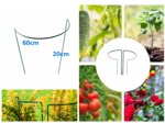 Podpora ogrodowa metalowa obejma trójelementowa do roślin 60x20cm zielona